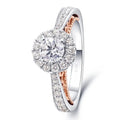 Round lab-grown diamond two-tone gold engagement ring