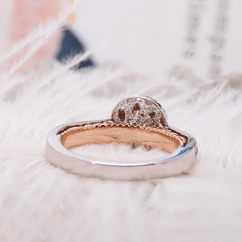 Half carat round lab-grown diamond ring