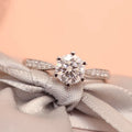 One carat round lab-grown diamond engagement ring