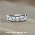 Seven-stone princess-cut lab-grown diamond band