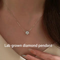 Round lab-grown diamond horn pendant necklace