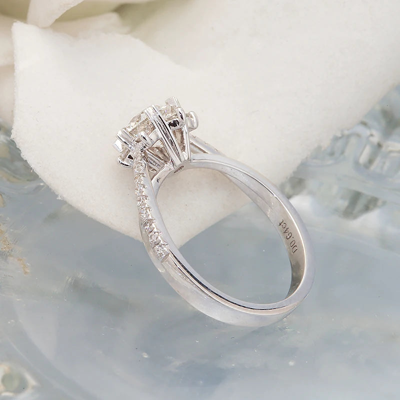 Lab-grown diamond ring featuring flower-inspired design