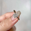 Radiant-cut lab-grown diamond engagement ring