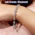 Mixed-cut lab-grown diamond tennis bracelet