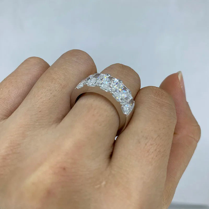 Five-stone radiant-cut lab-grown diamond band