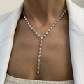 Pear lab-grown diamond lariat necklace