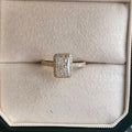 Radiant-cut lab-grown diamond ring with pavé accents