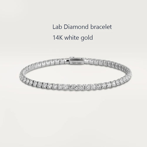 Round lab-grown diamond tennis bracelet