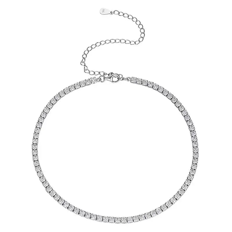 Tennis necklace with round lab-grown diamonds