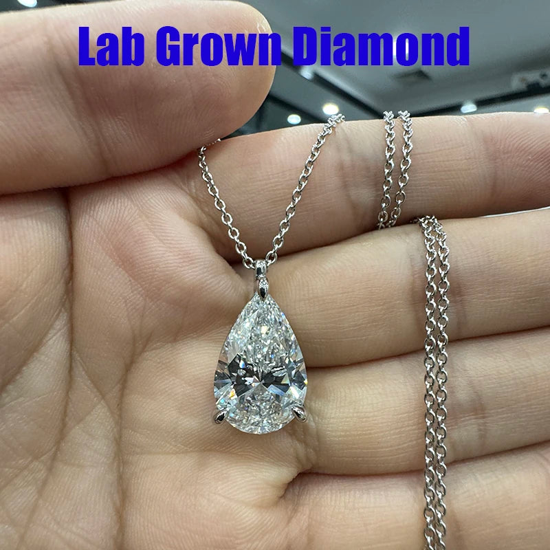 Pear lab-grown diamond statement necklace
