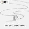 Emerald-cut lab-grown diamond solitaire necklace