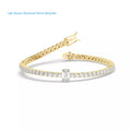 Emerald and round lab-grown diamond tennis bracelet