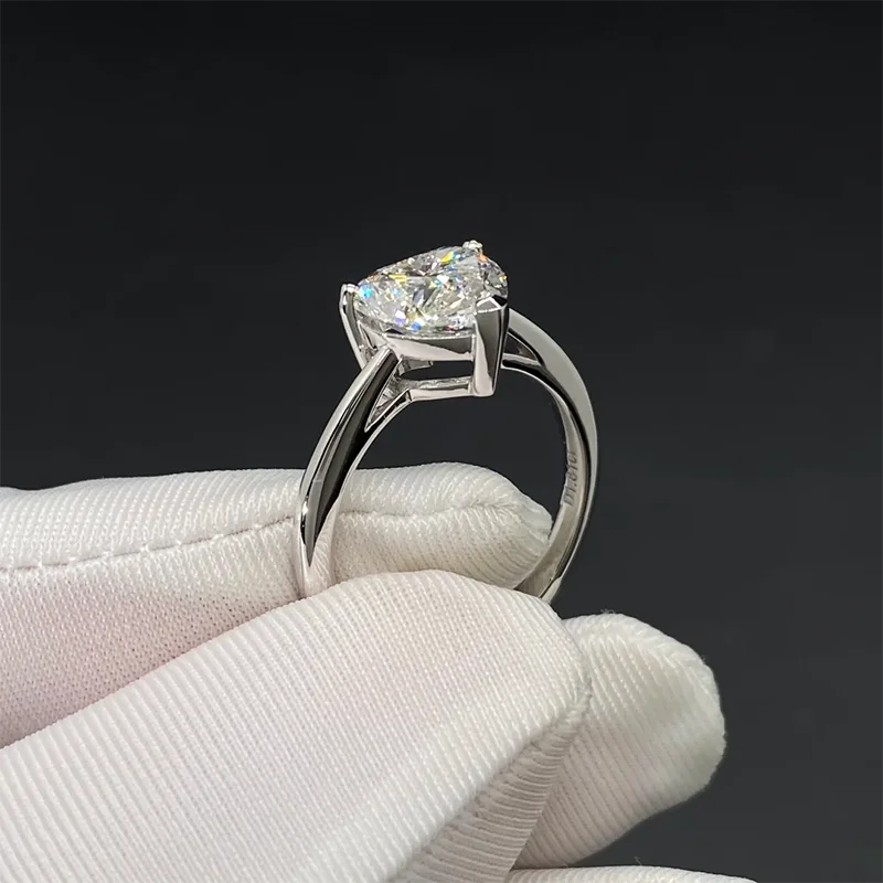 Gold heart-shaped diamond engagement ring