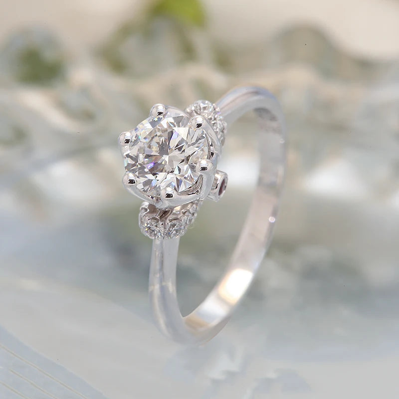 Round-cut lab-grown diamond ring