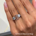 Pink radiant-cut lab-grown diamond five-stone ring