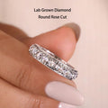 Round rose-cut lab-grown diamond ring