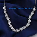 Floral round lab-grown diamond tennis necklace