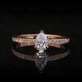Pear-cut lab-grown diamond engagement ring