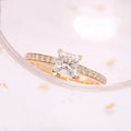 Princess-cut lab-grown diamond ring with accent diamonds