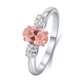 Pink oval-cut lab-grown diamond ring