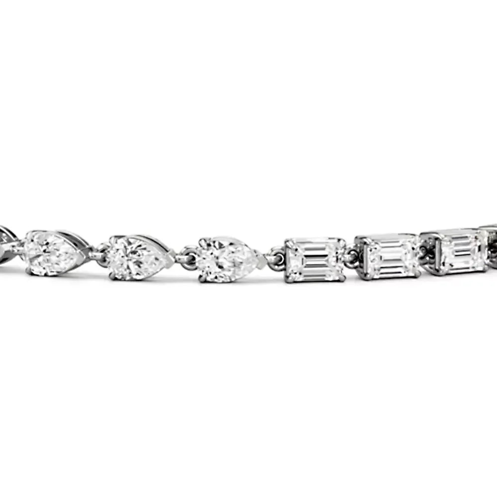Lab-grown diamond mixed-cut tennis bracelet