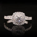 Round lab-grown diamond ring with prong setting