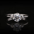 Round lab-grown diamond engagement ring in gold