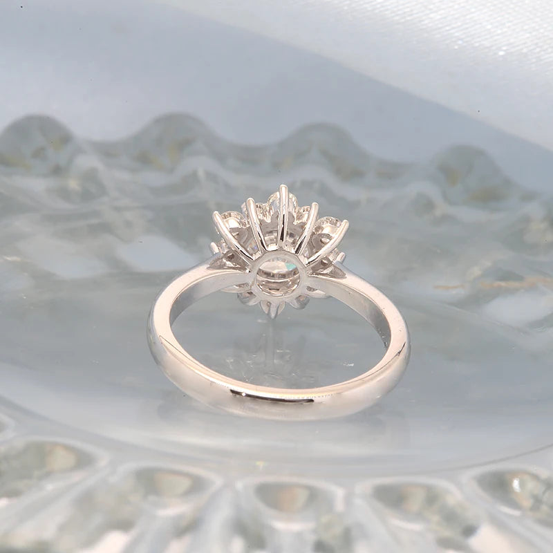 Gold or silver floral diamond engagement ring