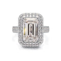 Five and a half carat emerald-cut lab-grown diamond ring