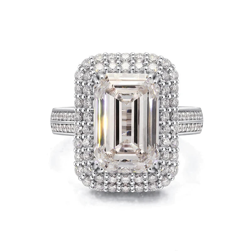 Five and a half carat emerald-cut lab-grown diamond ring