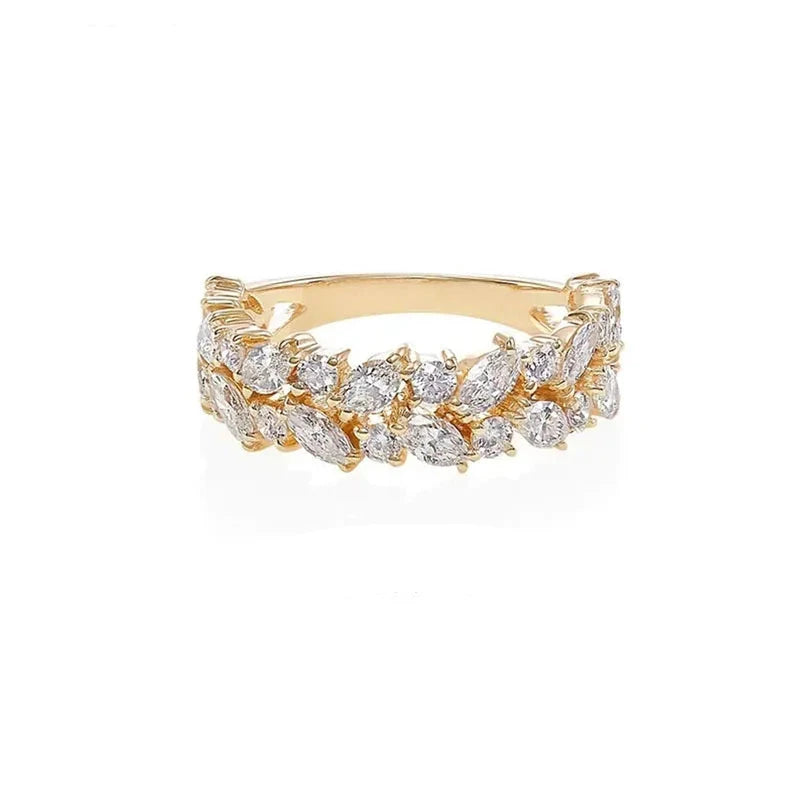Marquise and round lab-grown diamond half-eternity band