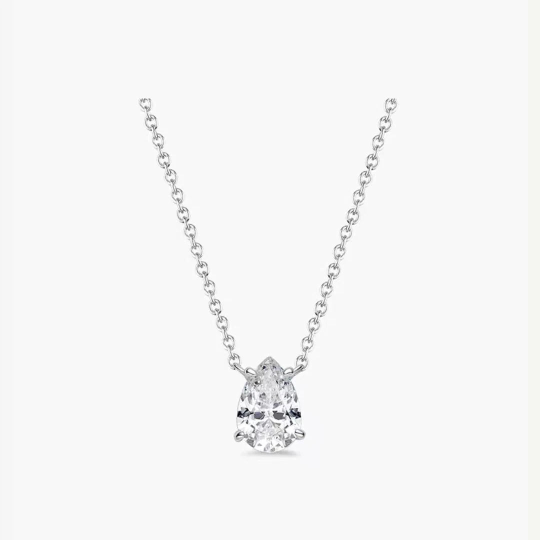 Pear lab-grown diamond pendant necklace