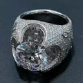 Round lab-grown diamond men's engagement ring