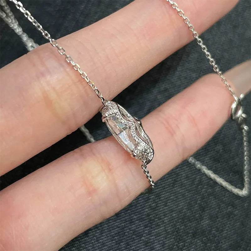 Lab-grown marquise diamond necklace