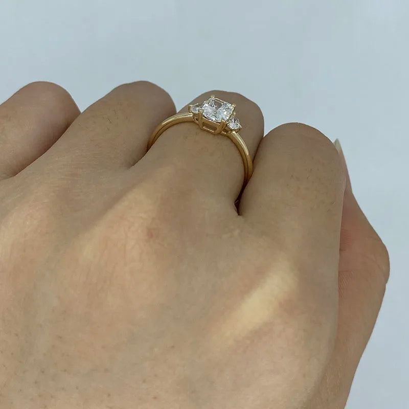 Prong-set cushion diamond ring