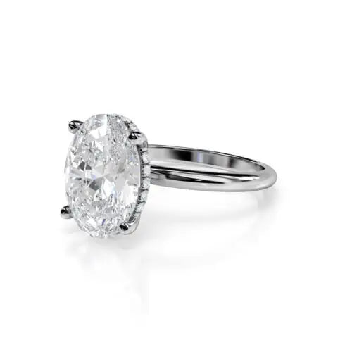 Oval-shaped lab-grown diamond ring in prong setting
