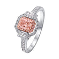Fancy pink radiant-cut lab-grown diamond accent ring