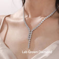 Round lab-grown diamond tennis necklace