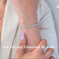 Round lab-grown diamond bezel tennis bracelet