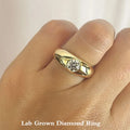 Round lab-grown diamond dome ring in gold