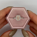 Fancy pink radiant lab-grown diamond halo ring