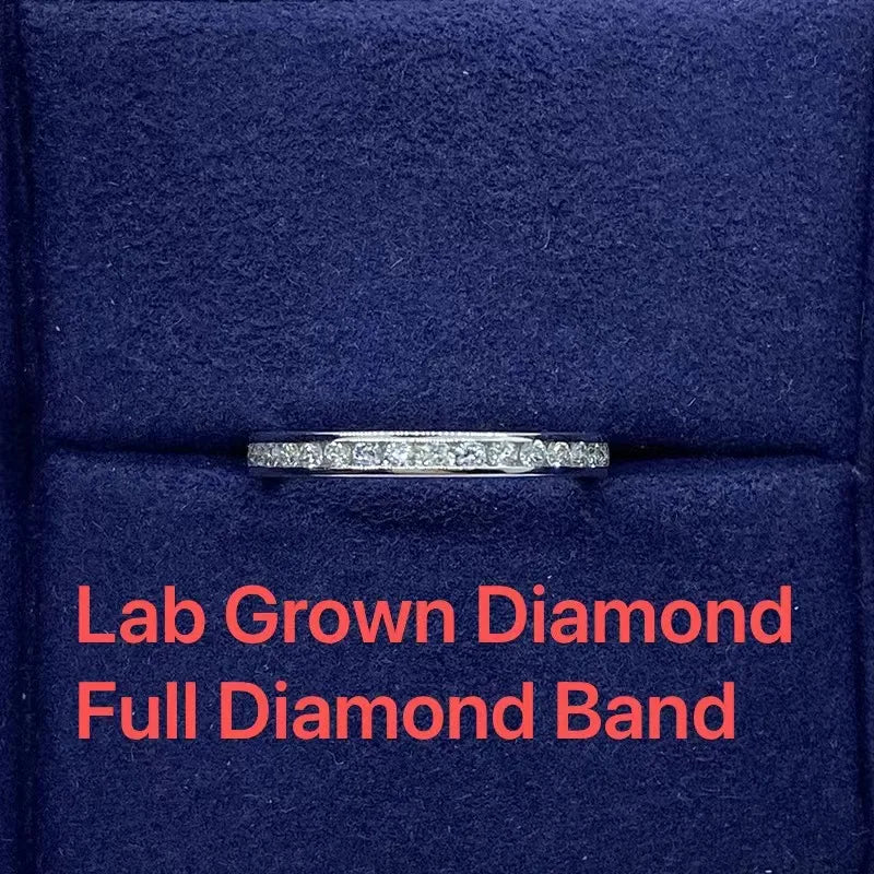 Round lab-grown diamond channel-set eternity band