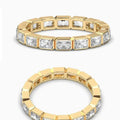 Radiant-cut lab-grown diamond bezel band