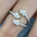 Pear and round lab-grown diamond wrap ring