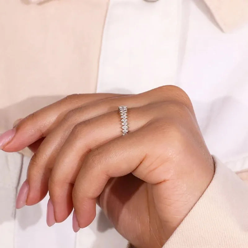 Marquise diamond band ring