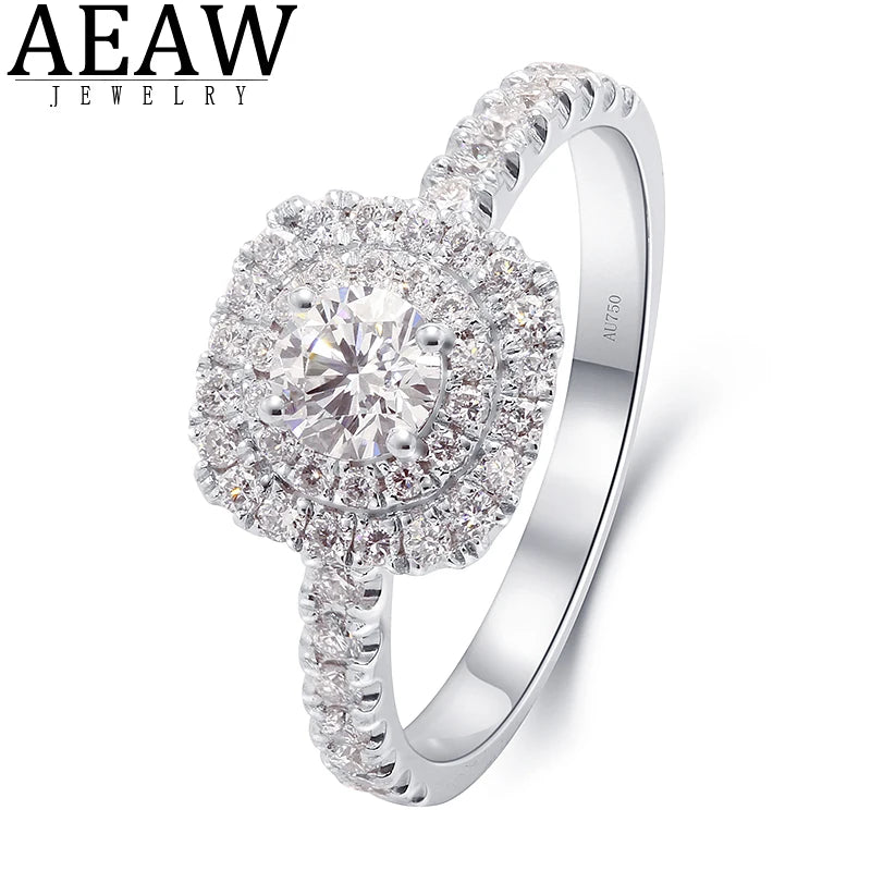 Lab-grown diamond ring featuring round center stone