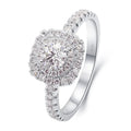 Round lab-grown diamond ring with accent stones