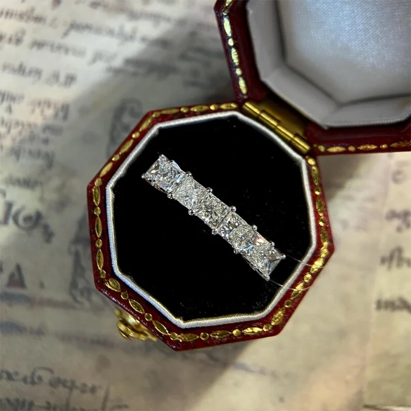 Princess-cut lab-grown diamond anniversary band