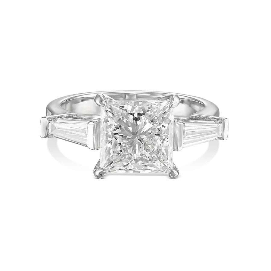 Two carat princess-cut lab-grown diamond platinum ring