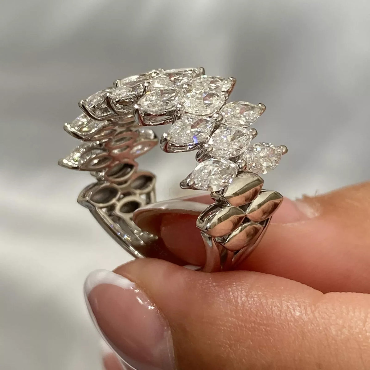 Lab-grown marquise diamond cluster design